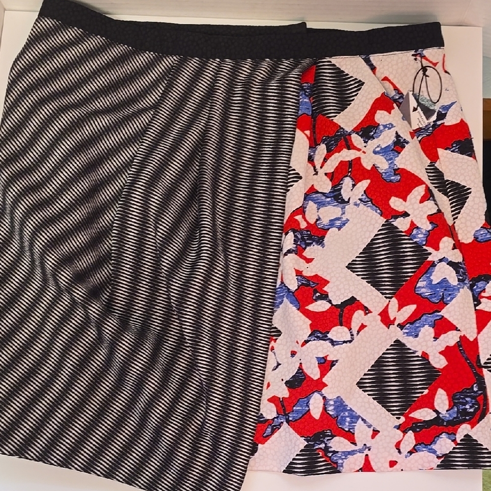 Peter Pilotto Red, White,Blue Asymmetrical Wrap Mini Skirt